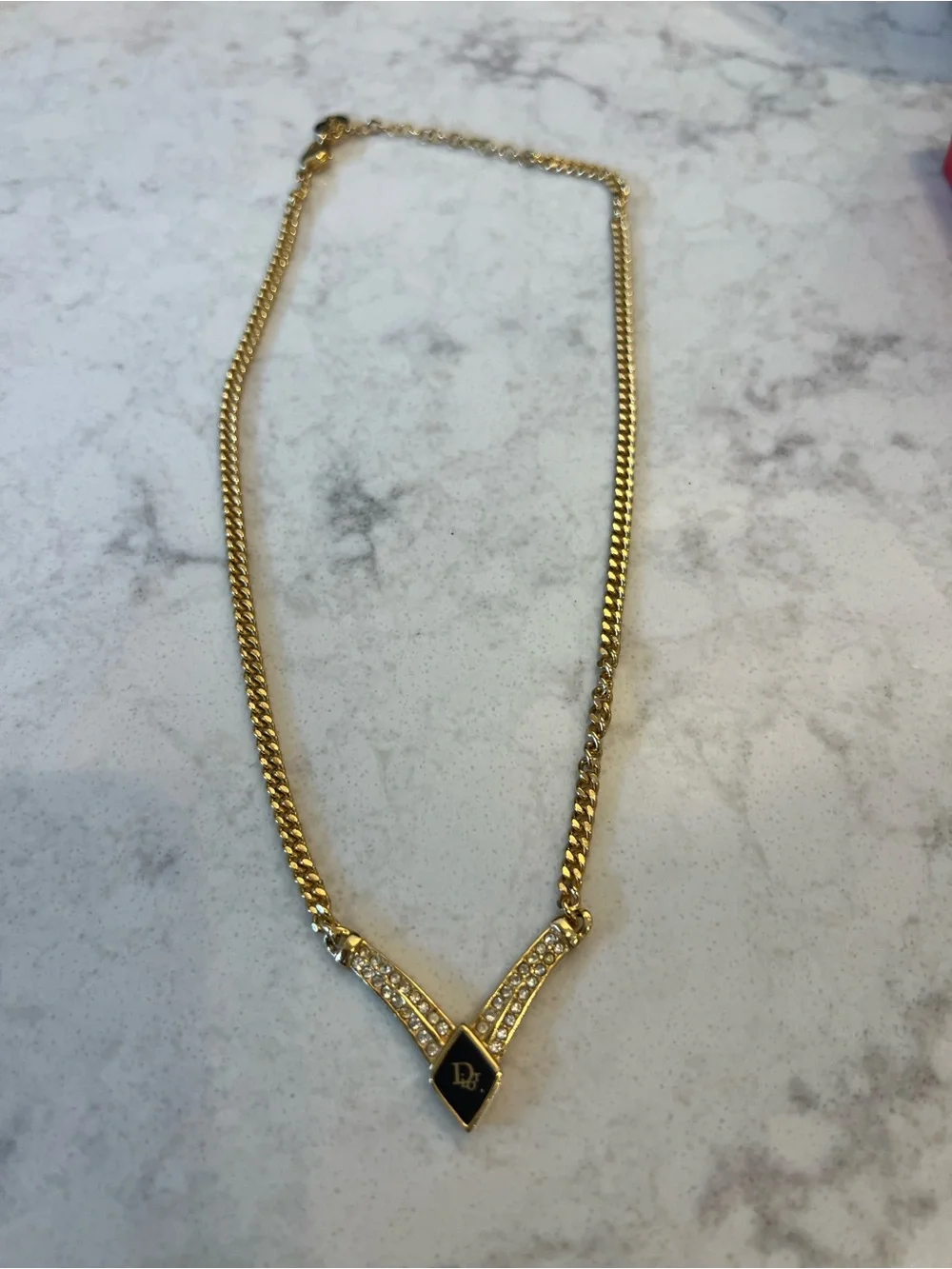 Dior Gold-Tone Pendant Necklace